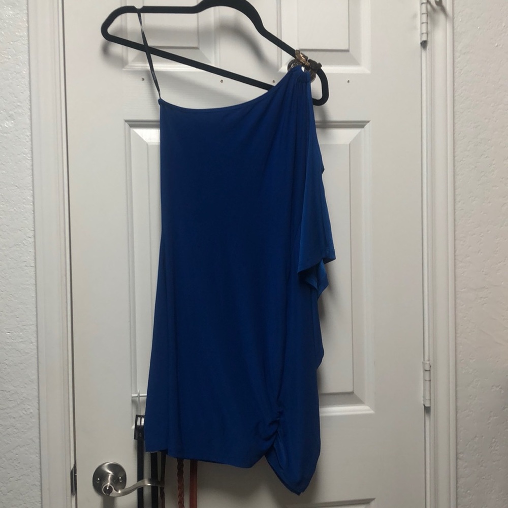 Forever 21 blue one shoulder mini dress